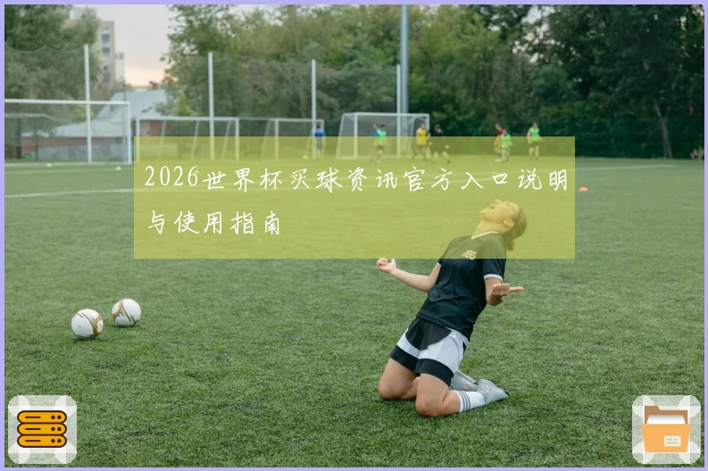 2026世界杯买球资讯官方入口说明与使用指南